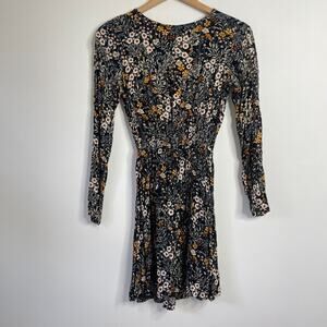 H&M Whimsigoth Floral Cottagecore Mini Dress Size 2 Dark Fairycore Fall Layering